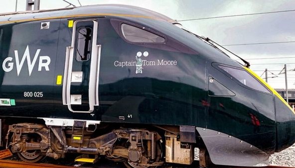 Weighing the class 800 train now named in Captain Tom Moore's honour ...