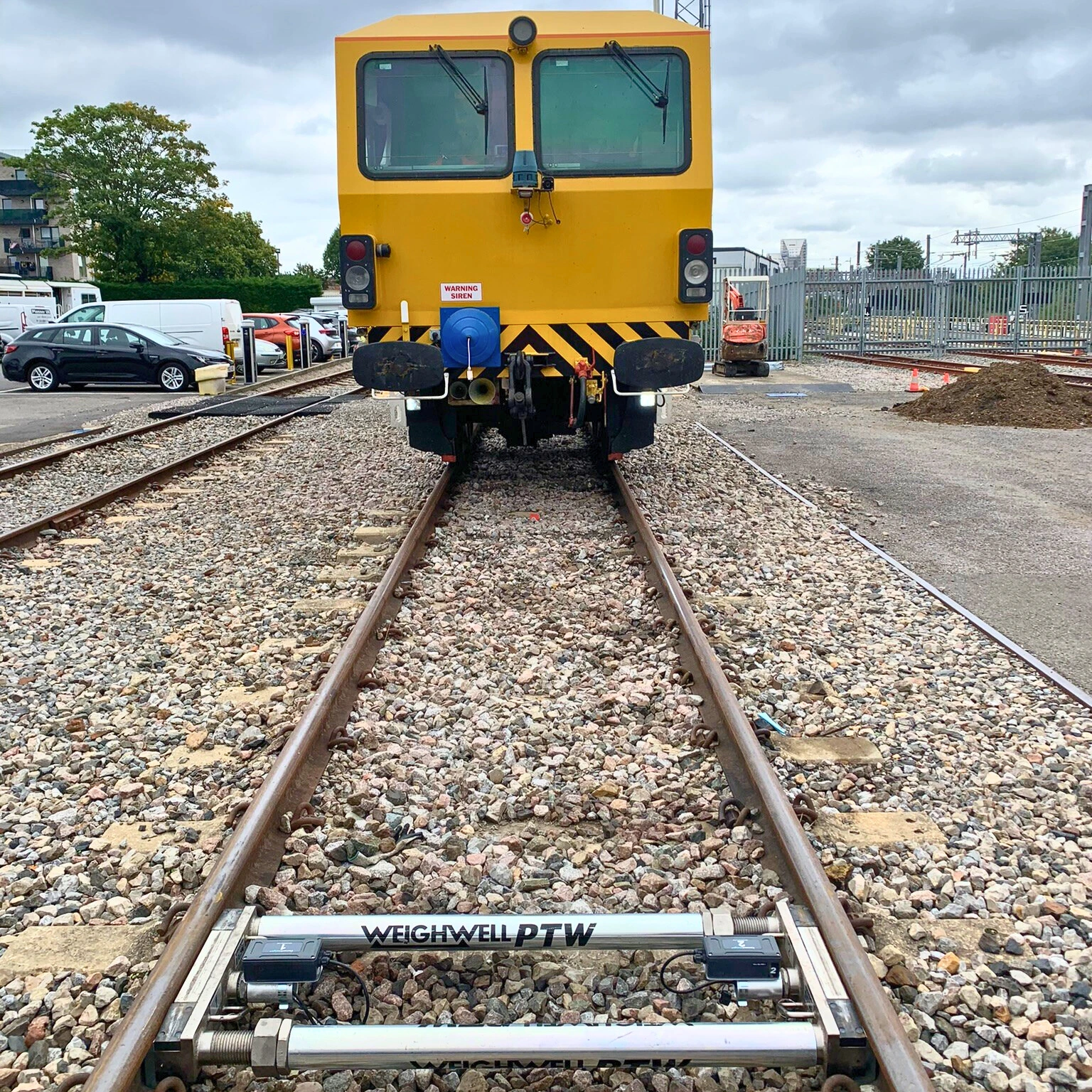 MOW Rail Vehicle Being Weighed MOW Rail Vehicle Being Weighed