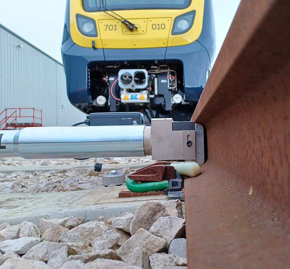 Sistema portátil de pesaje ferroviario en alquiler instalado en la vía Sistema portátil de pesaje ferroviario en alquiler instalado en la vía