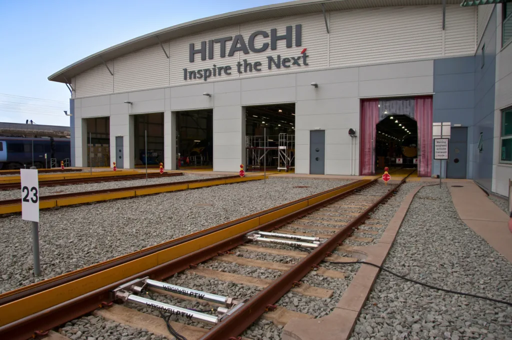 Instalación de un Portable Train Weigher en un taller ferroviario de Hitachi