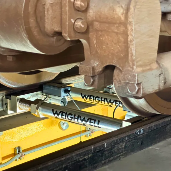 Báscula ferroviaria portátil instalada en la vía Báscula ferroviaria portátil instalada en la vía